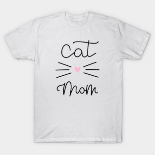 Cat Mom - Pink Heart - Whiskers T-Shirt